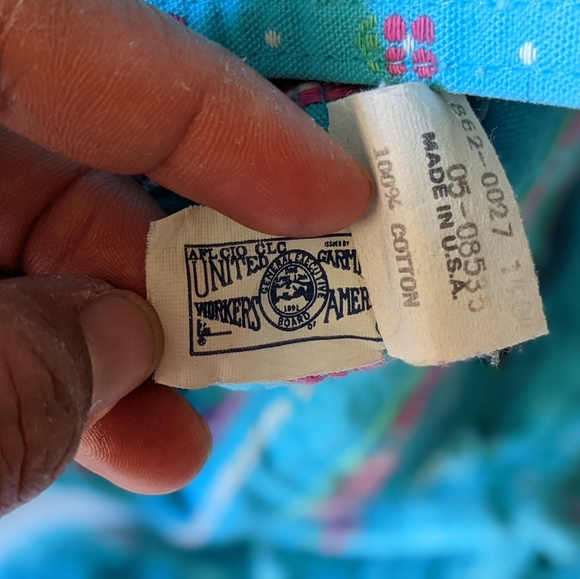 Vintage Oshkosh b'gosh Baby Overall romper Flower Cloth 12 months Made In USA - Picture 7 of 10